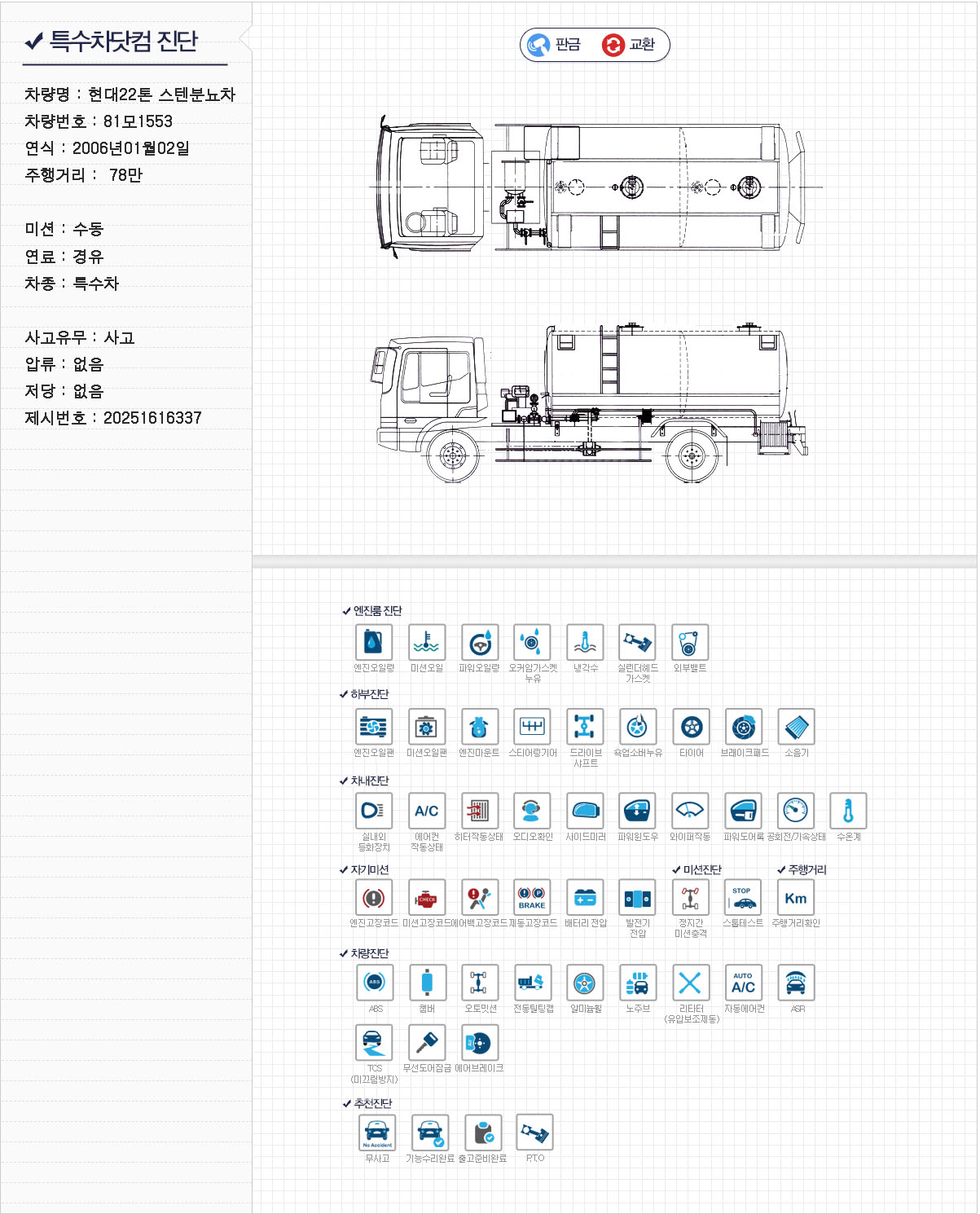 현대22톤 스텐 분뇨차 상세 이미지